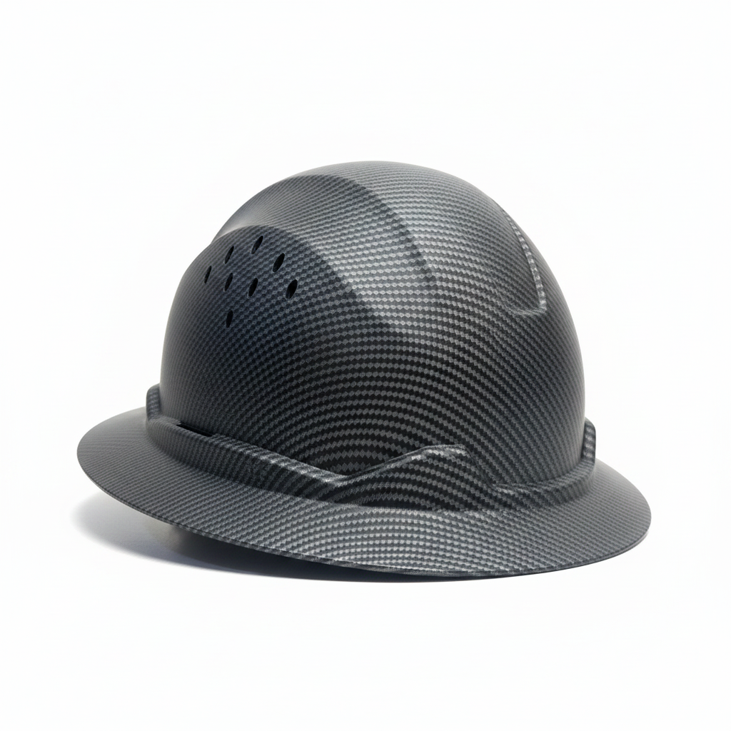 Ventilated Carbon Fiber Wide Brim Safety Helmet | PPE