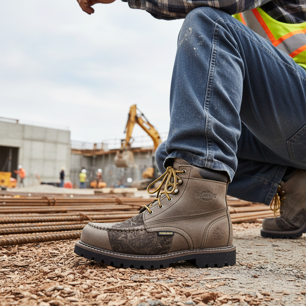 Botas de Trabajo Bonanza BA-631 Heritage Moc Toe — Piel Aztec Grey