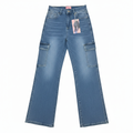 Buzz Jeans Pantalón Jean de Mujer Tipo Cargo | Mezclilla Resistente