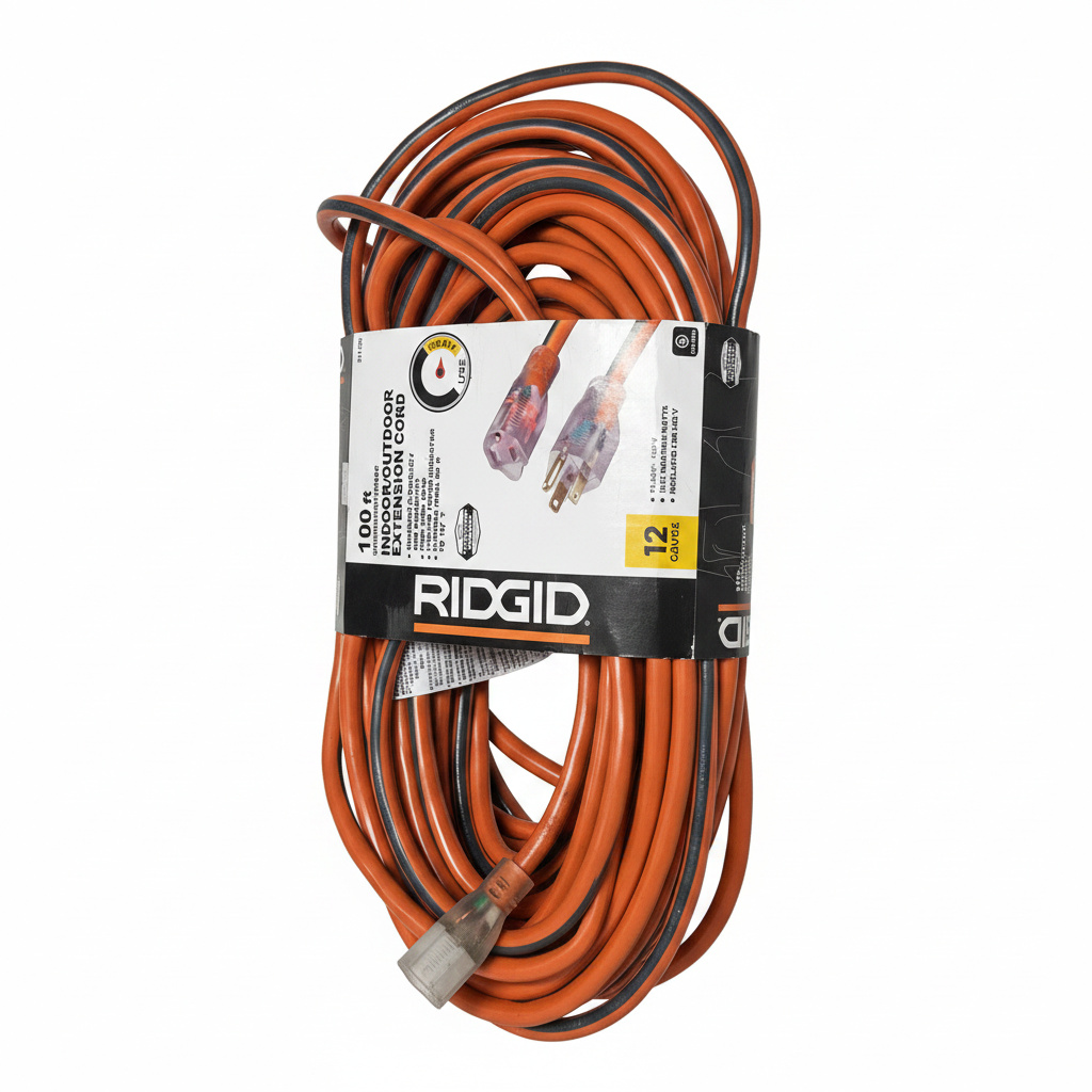 RIDGID Extensión Eléctrica 100ft Calibre 12 Industrial | Grado Contratista
