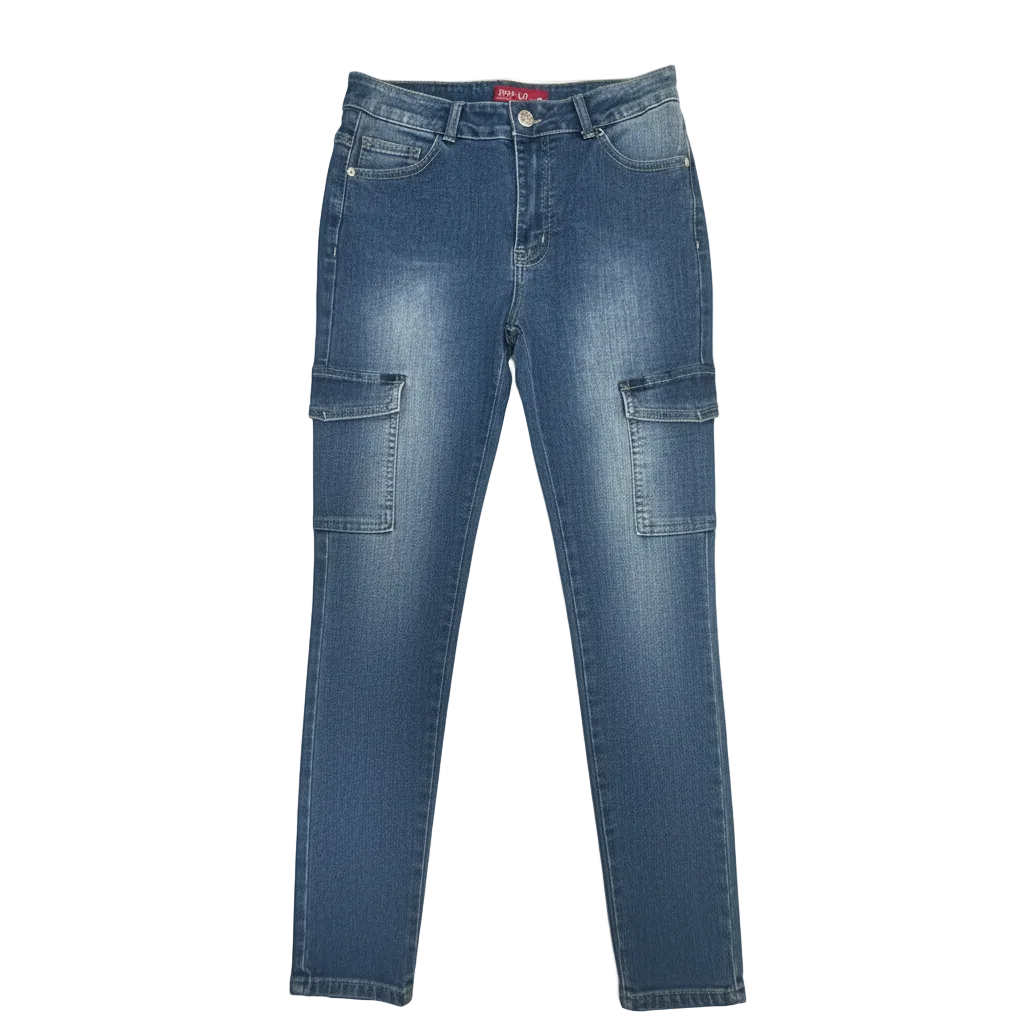 pop up — Jean Skinny Cargo Industrial para Mujer | Denim Stretch