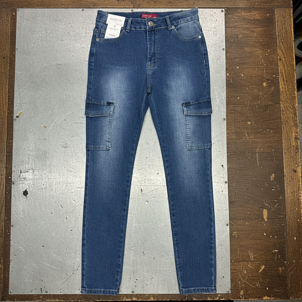 pop up — Jean Skinny Cargo Industrial para Mujer | Denim Stretch