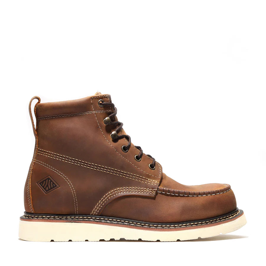 Zapato mocasín FRONTIER CLASSIC de 6" con puntera abierta – Marrón loco XL