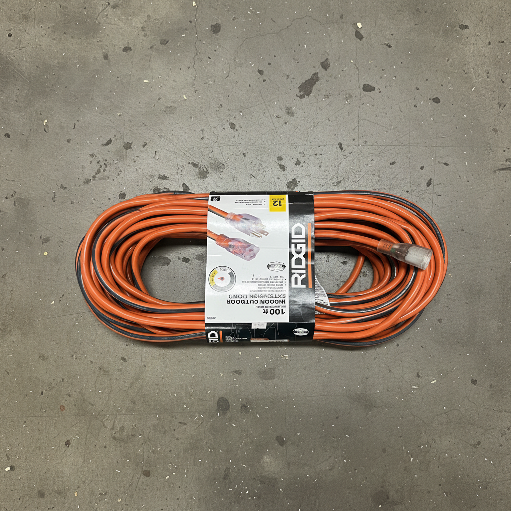 RIDGID Extensión Eléctrica 100ft Calibre 12 Industrial | Grado Contratista